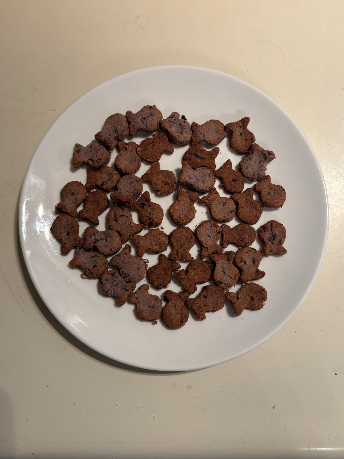 blueberry flavored fish shaped cat treats