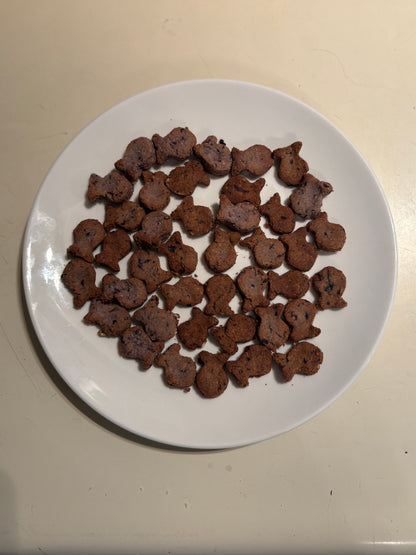 blueberry flavored fish shaped cat treats